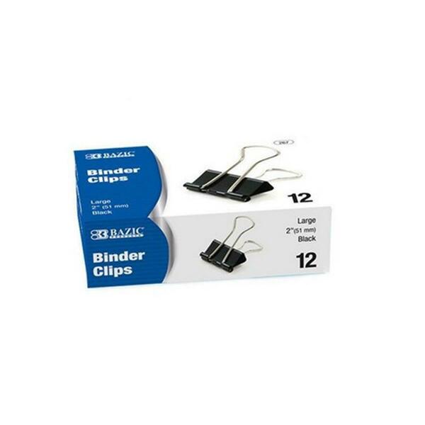 Bazic Products Bazic Large 2in 51mm Black Binder Clip 12/Box Pack of 12 267